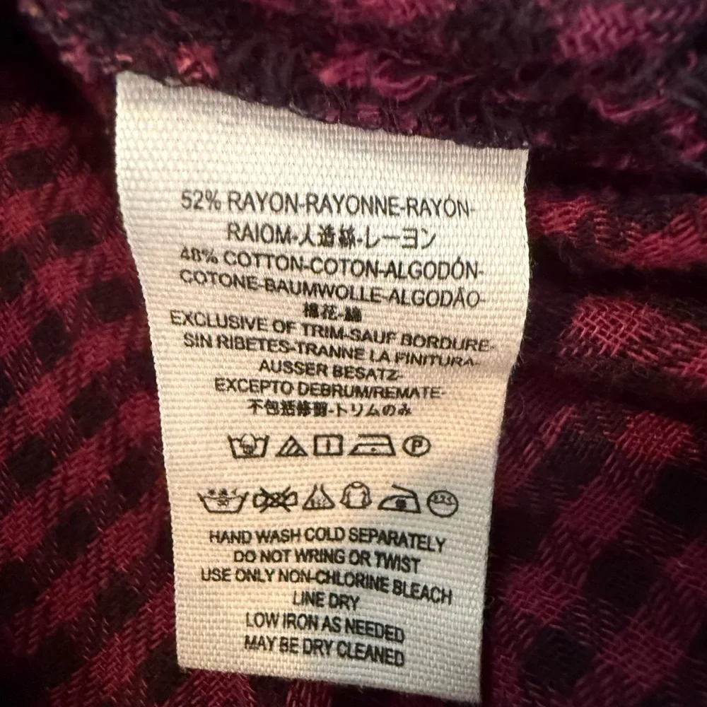 Free People Come On Over Plaid Button Down Top in Size XS
